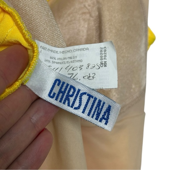 Vintage 90s CHRISTINA One Piece Bathing Suit Size 12 Yellow - Picture 4 of 8